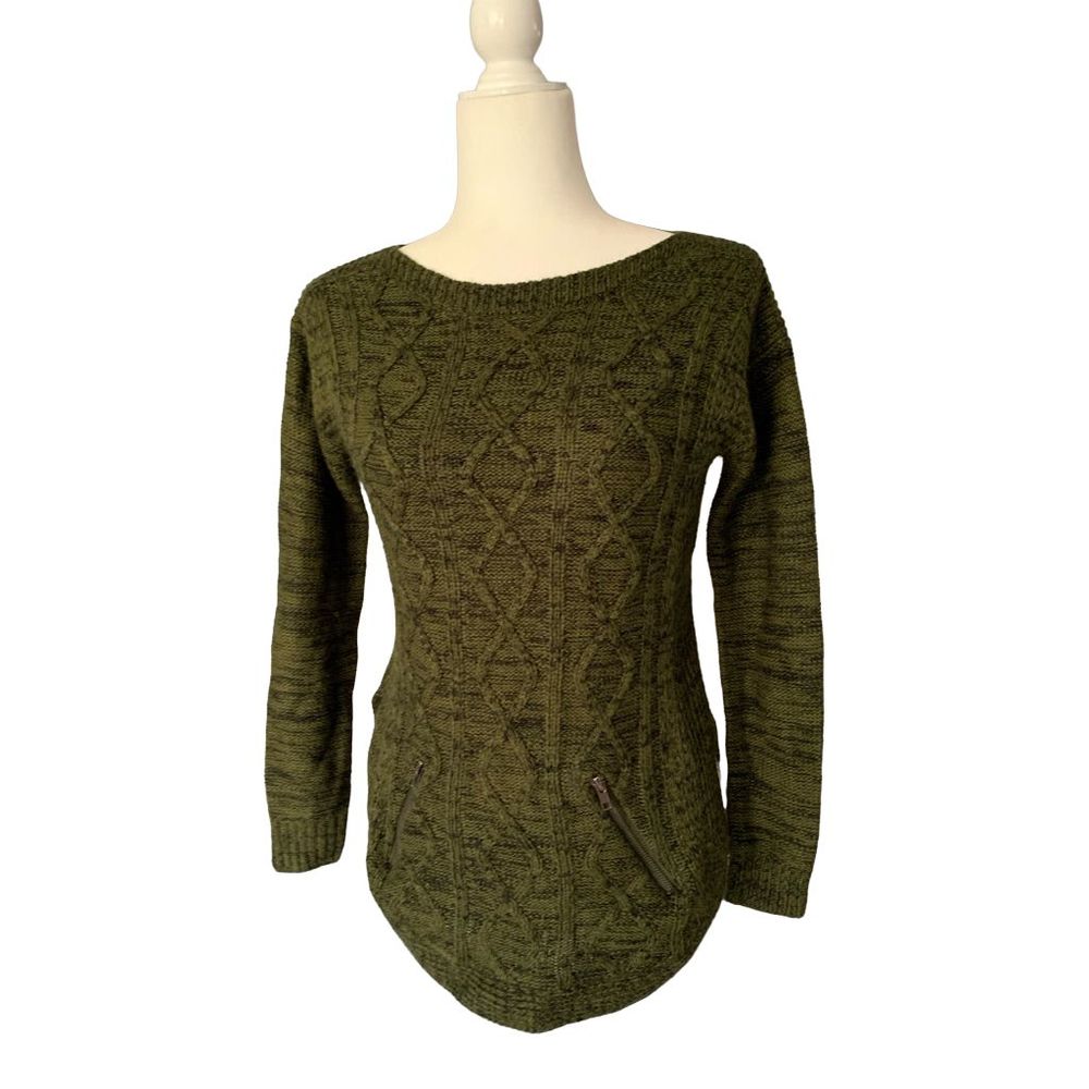 It's Our Time Lace Up Knit Sweater Womens Size XS